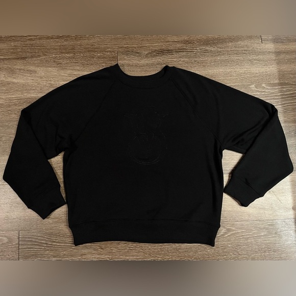 Victorias Secret | VS Embroidered Logo Pullover Sweatshirt in Black Size Medium - Picture 2 of 6